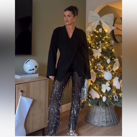 ZARA FRINGED SEQUINS LEGGINGS BLOGGER FAV - Picture 7 of 10